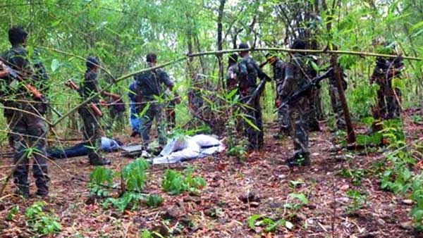 Five maoists killed in encounter in AOB area Five maoists killed in encounter in AOB area