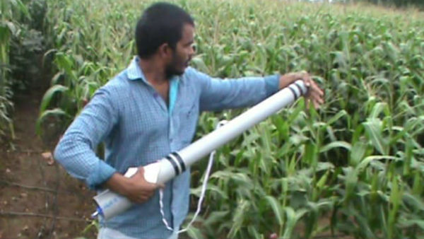 అతి తక్కువ ధరకే మంకీ గన్ .. పంటలను కాపాడుకునే ప్రయత్నం చేసిన యువ రైతు