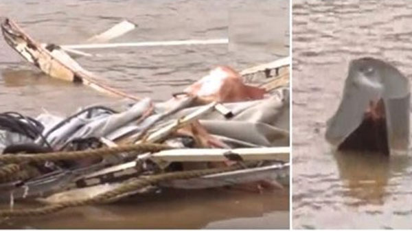 Dharmadi satyam team success in found the boat capsized in River Godavari and brought up to out side Dharmadi satyam team success in found the boat capsized in River Godavari and brought up to out side