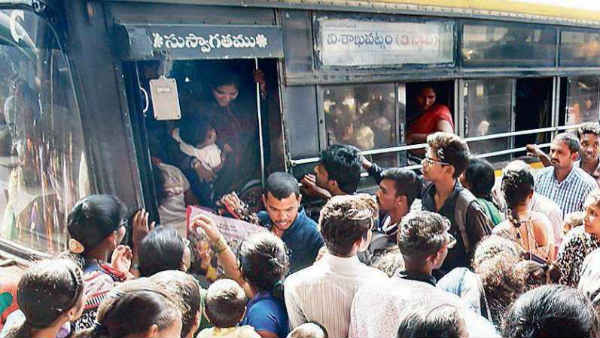 RTC buses are being attacked by employees part of the strike. RTC buses are being attacked by employees part of the strike.