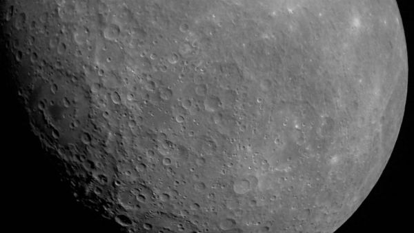 ISRO releases first illuminated image of lunar surface captured by Chandrayaan-2 ISRO releases first illuminated image of lunar surface captured by Chandrayaan-2