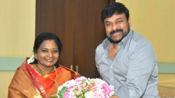 cine Hero chiranjeevi met Governor Tails soundar Rajan in Raj Bhavan..invited her to watch Syra movie cine Hero chiranjeevi met Governor Tails soundar Rajan in Raj Bhavan..invited her to watch Syra movie