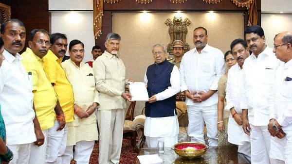 AP TDP Leaders Meet Governor Biswabhushan, Complaint Against YCP government AP TDP Leaders Meet Governor Biswabhushan, Complaint Against YCP government