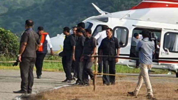 Chopper carrying CM Devendra Fadnavis skids while landing in Raigarh Chopper carrying CM Devendra Fadnavis skids while landing in Raigarh