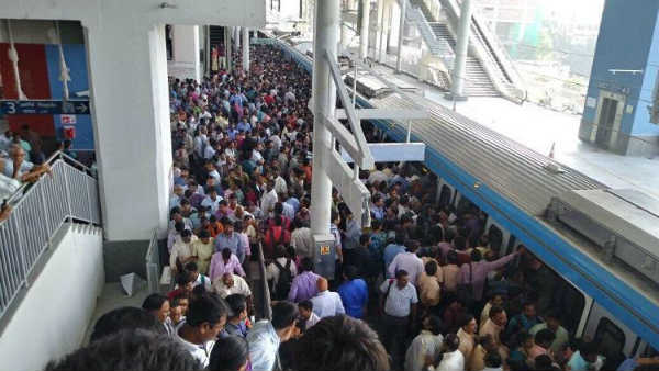 Hyderabad Metro Trains have become crowded Hyderabad Metro Trains have become crowded
