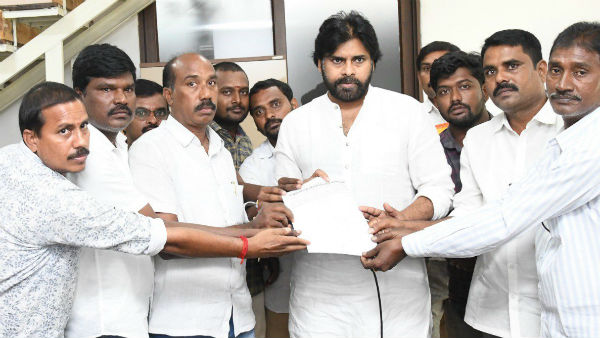 ap liquor workers meets pawan kalyan. ap liquor workers meets pawan kalyan.