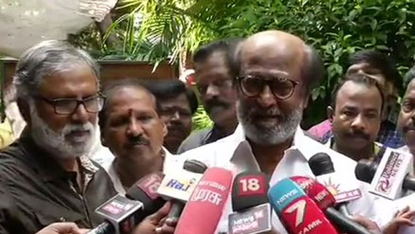 Superstar Rajinikanth meets his fans outside his residence in Chennai Superstar Rajinikanth meets his fans outside his residence in Chennai