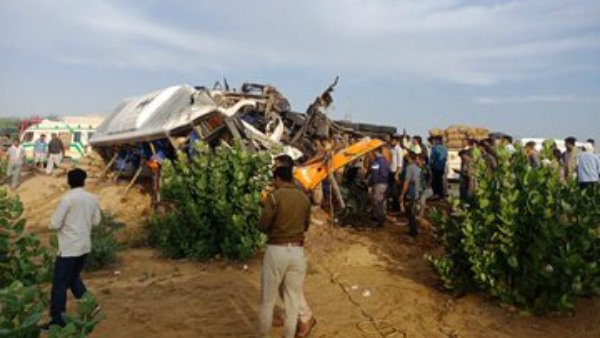 14 Killed as bus, truck collide near Bikaner in Rajasthan 14 Killed as bus, truck collide near Bikaner in Rajasthan