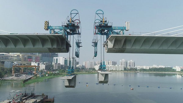 Durgam lake seem to be in new look with hitech birdge construction Durgam lake seem to be in new look with hitech birdge construction