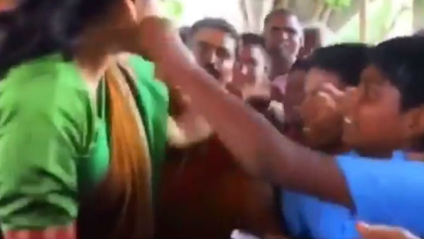 School kid fun with ycp MLA vidadala Rajini ... Viral video School kid fun with ycp MLA vidadala Rajini ... Viral video