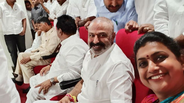 ysrcp mla roja and tdp mla balakrishna selfie in legislative council ysrcp mla roja and tdp mla balakrishna selfie in legislative council