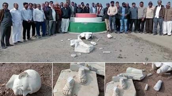Statue of Mahatma Gandhi vandalised in Gujarat Statue of Mahatma Gandhi vandalised in Gujarat