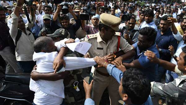 youth suicide attempt in amaravathi against govt proposal of three capitals youth suicide attempt in amaravathi against govt proposal of three capitals