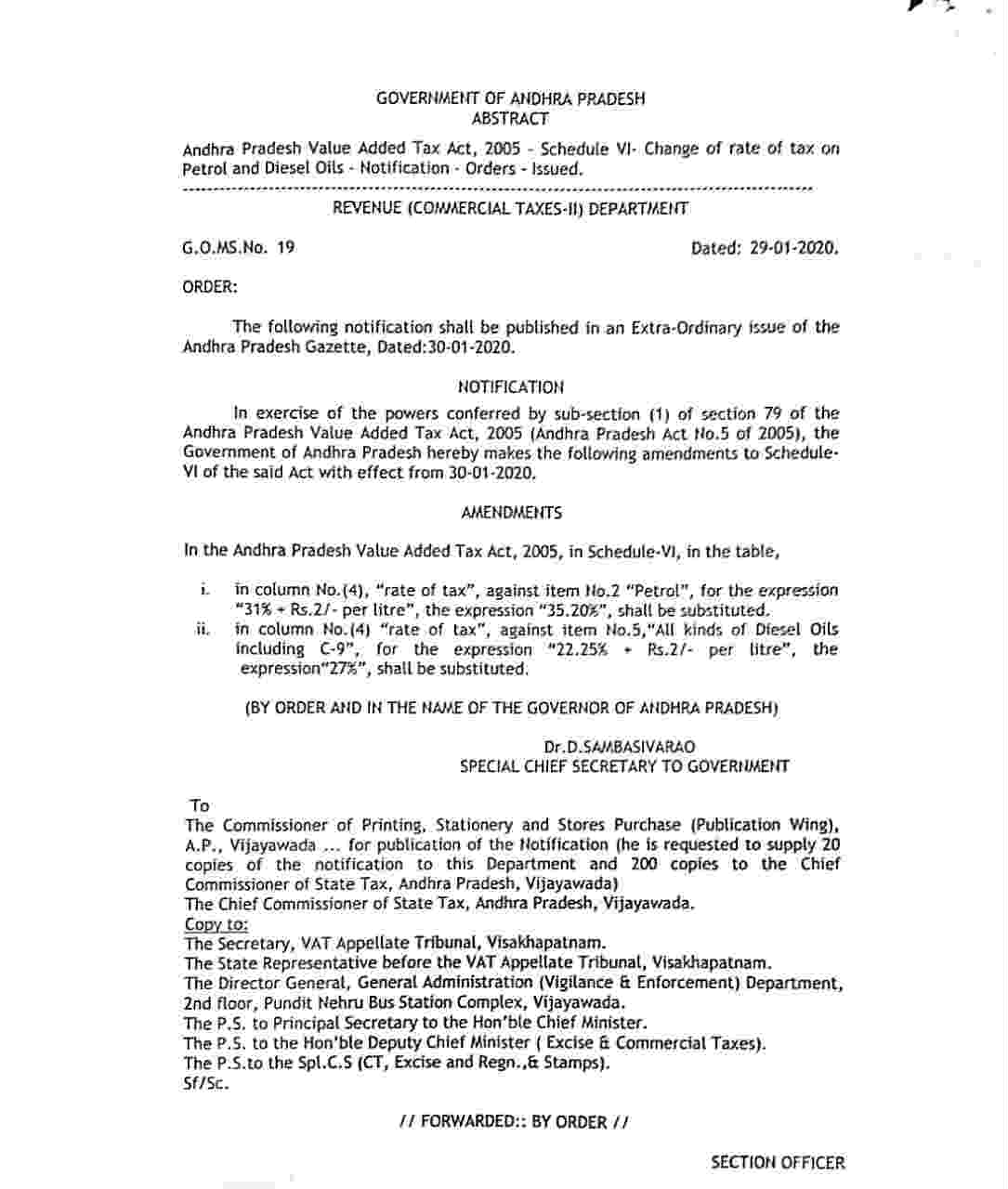 VAT on Petrol and diesel increased in Andhra Pradesh VAT on Petrol and diesel increased in Andhra Pradesh