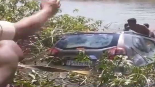 three killed after a car fell into a lake in yadadri bhongiri district three killed after a car fell into a lake in yadadri bhongiri district