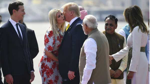 Ivanka trump gets huge welcome at Motera Stadium, she repeats floral dress Ivanka trump gets huge welcome at Motera Stadium, she repeats floral dress