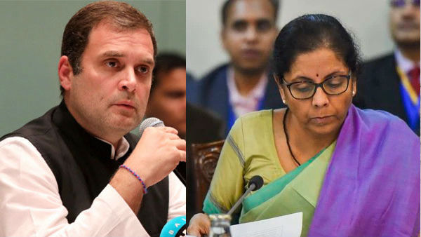 Rahul Gandhi tells PM Modi to sack Finance Minister Nirmala Sitharaman Rahul Gandhi tells PM Modi to sack Finance Minister Nirmala Sitharaman