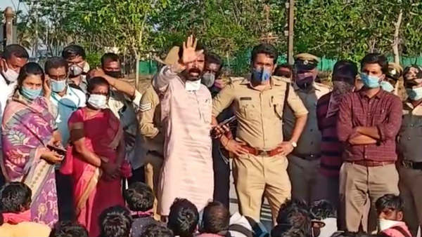పోలీసులతో వాగ్వాదం- ఉద్రిక్తత..