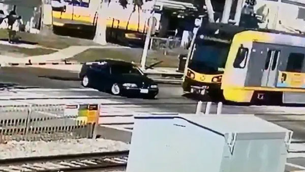 Horrifying Footage Shows BMW Getting Crushed By Train Horrifying Footage Shows BMW Getting Crushed By Train