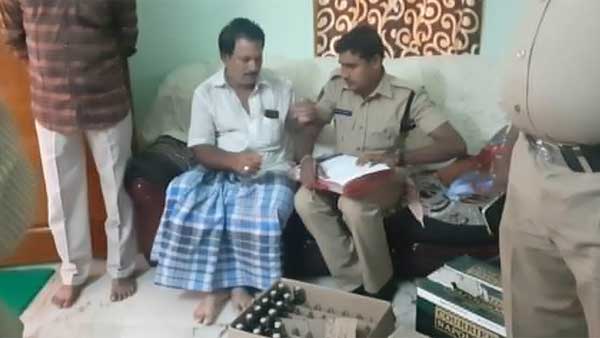 Bottles found stocked in washroom of an apartment flat in Narsaraopet in Guntur district Bottles found stocked in washroom of an apartment flat in Narsaraopet in Guntur district