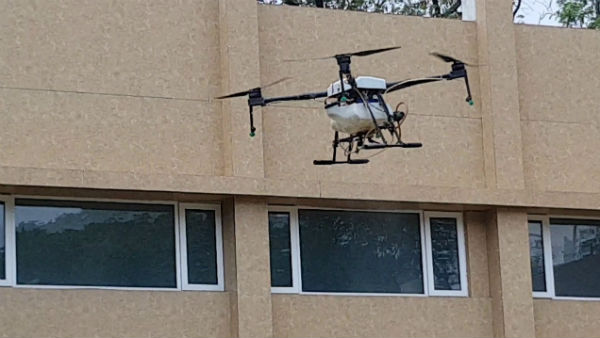 ap rajbhavan disinfected with spraying sodium hypochlorite through drones ap rajbhavan disinfected with spraying sodium hypochlorite through drones