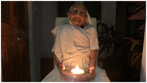 దీపం వెలిగించిన ప్రధాని తల్లి