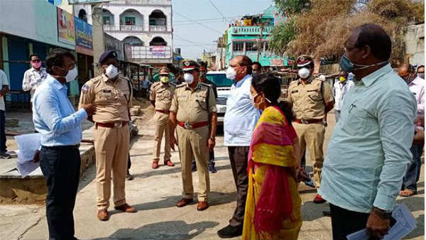 telangana cs, dgp visited suryapet market telangana cs, dgp visited suryapet market