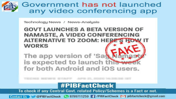 False: Govt has not launched beta version of ‘Namaste,’ an alternative to Zoom False: Govt has not launched beta version of ‘Namaste,’ an alternative to Zoom