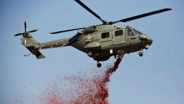 IAF Chopper showers flower petals on the Chest and Gitam Hospitals at Vizag to express gratitude IAF Chopper showers flower petals on the Chest and Gitam Hospitals at Vizag to express gratitude