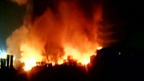 fire breaks out in container yard near vizag international airport fire breaks out in container yard near vizag international airport