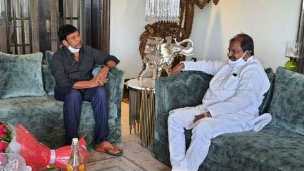 AP bjp president somu veerraju meets Chiranjeevi. AP bjp president somu veerraju meets Chiranjeevi.