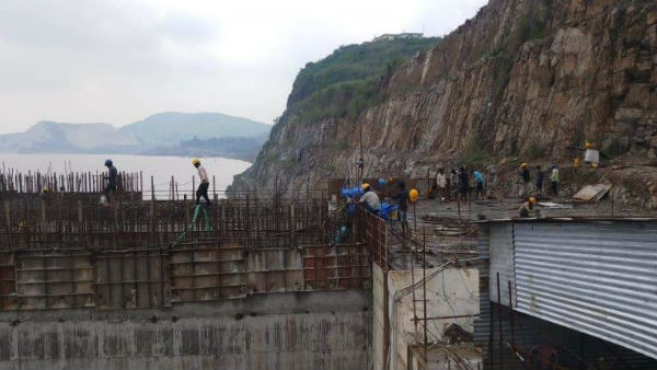 Polavaram Project works continues amid floods in Andhar Pradesh Polavaram Project works continues amid floods in Andhar Pradesh