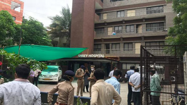 Fire breaks out at a COVID-19-designated hospital in Ahmedabad in Gujarat Fire breaks out at a COVID-19-designated hospital in Ahmedabad in Gujarat