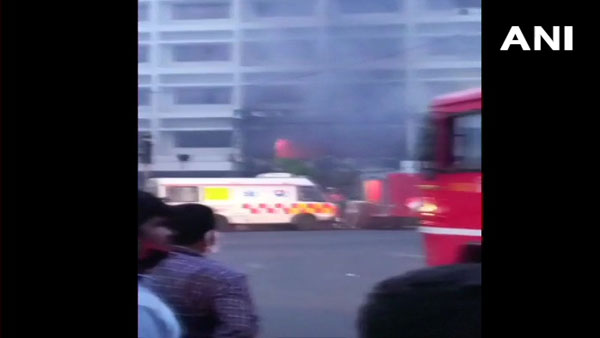 Fire breaks out at Swarna Palace Hotel Covid Hospital in Vijayawada Fire breaks out at Swarna Palace Hotel Covid Hospital in Vijayawada