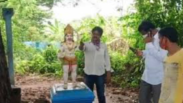 Another incident in AP ... Hanuman idol destroyed in East Godavari district Another incident in AP ... Hanuman idol destroyed in East Godavari district