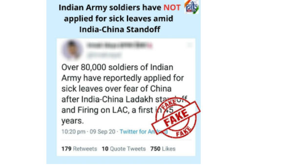 Fact Check : 80 thousand soldiers on sick leave amid border tensions with china Fact Check : 80 thousand soldiers on sick leave amid border tensions with china