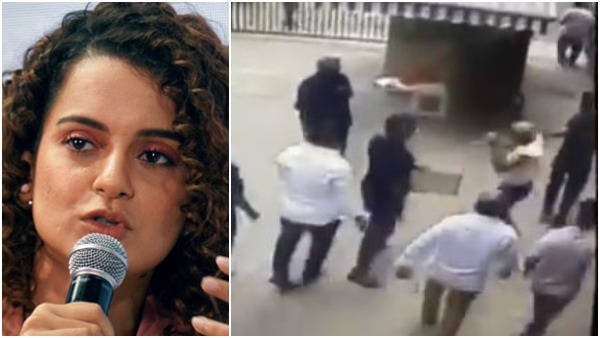 kangana ranaut retweets a video of shiv sena workers attack on former navy personnel kangana ranaut retweets a video of shiv sena workers attack on former navy personnel