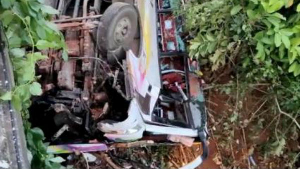 Private bus falls into river in Visakhapatnam district of Andhra Pradesh Private bus falls into river in Visakhapatnam district of Andhra Pradesh