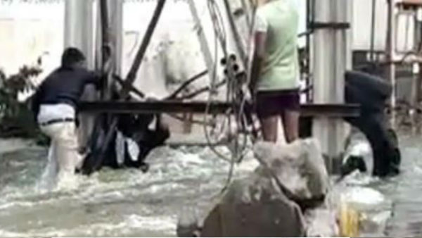 Daring Rescue In Hyderabad To Save Man Swept Away By Flood Daring Rescue In Hyderabad To Save Man Swept Away By Flood
