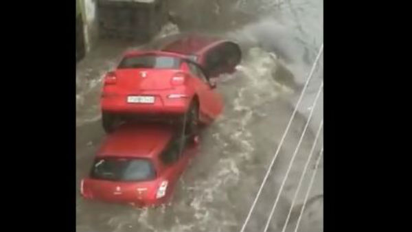 cars washed away in rain water in hyderabad cars washed away in rain water in hyderabad