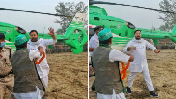 Bihar elections 2020: Crowd mobs Tejashwi’s helicopter, RJD raises security concerns Bihar elections 2020: Crowd mobs Tejashwi’s helicopter, RJD raises security concerns