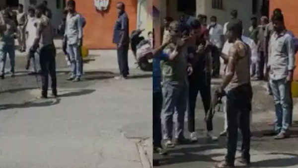 supporting bandi sanjay, a Man tries to immolate self in front of BJP office in Hyderabad supporting bandi sanjay, a Man tries to immolate self in front of BJP office in Hyderabad