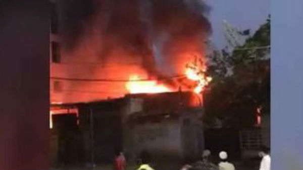 Fire breaks out at footwear godown at gunfoundry in hyderabad Fire breaks out at footwear godown at gunfoundry in hyderabad