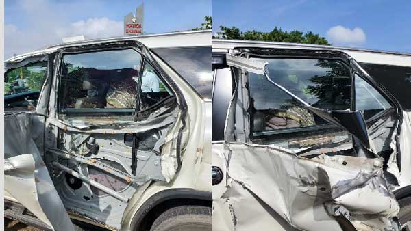 Tamil Nadu BJP leader and actress Khushbu met with an accident near Melmaruvathur Tamil Nadu BJP leader and actress Khushbu met with an accident near Melmaruvathur