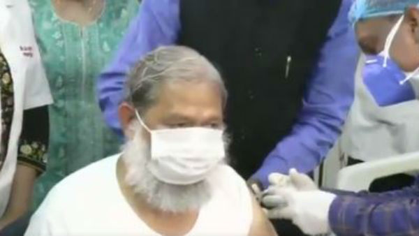 Haryana: Health Minister Anil Vij being administered trial dose of COVID-19 vaccine Covaxin Haryana: Health Minister Anil Vij being administered trial dose of COVID-19 vaccine Covaxin