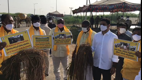 tdp legislators rally to ap assembly, demands help to nivar cyclone victims tdp legislators rally to ap assembly, demands help to nivar cyclone victims