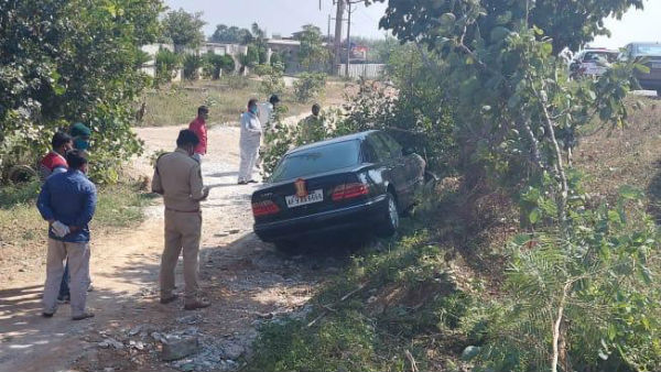 Himachal Pradesh Governor Bandaru Dattathreya escaped from a car accident Himachal Pradesh Governor Bandaru Dattathreya escaped from a car accident