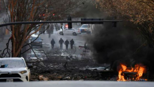 Vehicle Explosion In US Nashville On Christmas An Intentional Act:Police Vehicle Explosion In US Nashville On Christmas An Intentional Act:Police