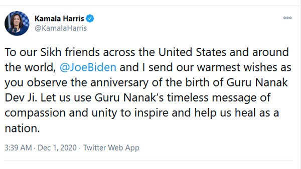 Guru Nanak’s timeless and universal message of compassion and unity, says Biden, Harris Guru Nanak’s timeless and universal message of compassion and unity, says Biden, Harris
