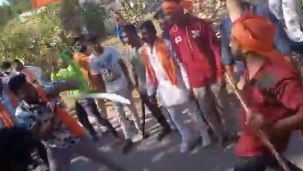 youth hulchul with talwars in bjp mp arvind jagtial visit youth hulchul with talwars in bjp mp arvind jagtial visit